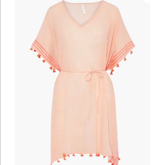 New SEAFOLLY Tasseled embroidered cotton-gauze kaftan
Color: Peach
Size: ONESIZE - Picture 3 of 4